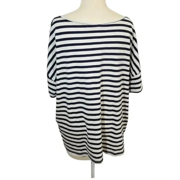 {H&M} Nautical Black Bird & Rose Print Striped Top - Picture 4 of 12